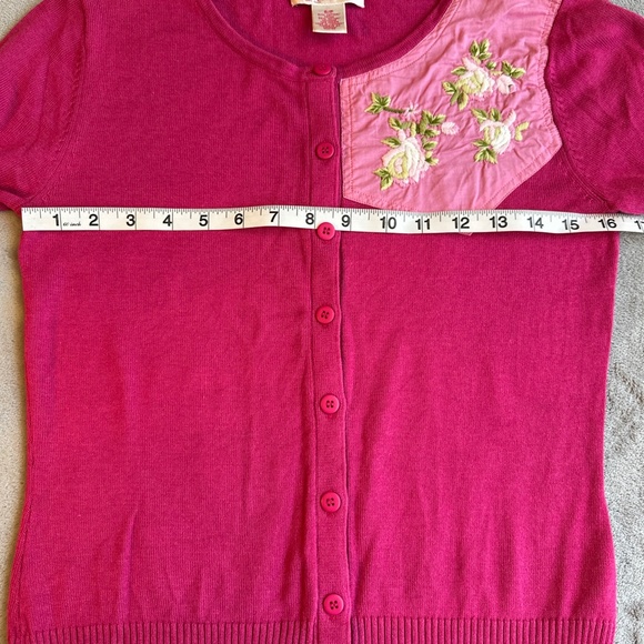 Vintage Cardigan Nine West Women's Small Embroidered Floral Pink Western Girly - Picture 2 of 8